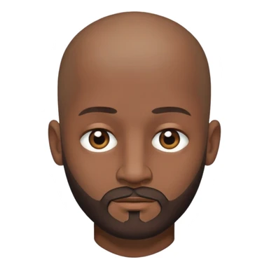 brown male with beard, black eye, no hair, full head sticker