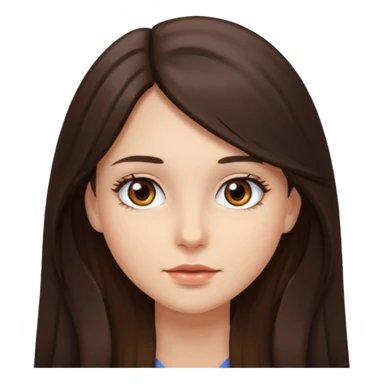Brunette girl with brown eyes and long hair sticker