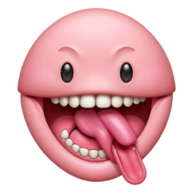 Mouth with tongue sticker