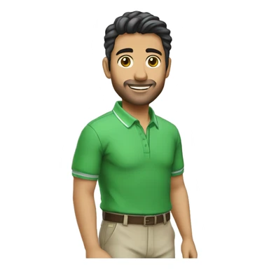 Rapaz moreno forte com camisa verde claro sticker