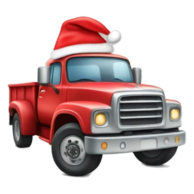 Truck with santa hat sticker