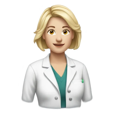 harvard physician white woman short blonde hair head, neck and upper chest sticker