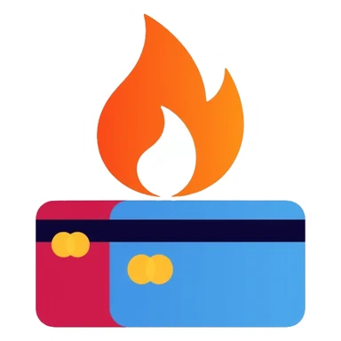 Gazprom Pay logo with credit card and gas flame symbol, payment app icon sticker