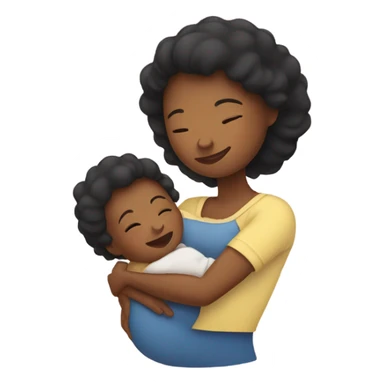 A mother holding her baby sticker