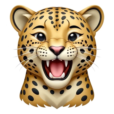 cinematic-realistic-yawning-young jaguar-portrait-emoji,-head-tilted-slightly-with-a-dramatic,-wide-open-yawn,-showcasing-a-lithe,-graceful-build-with-distinctive-rosette-patterns-and-sleepy,-half-closed-eyes,-simplified-yet-irresistibly-adorable, realistic sticker