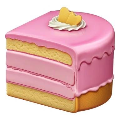 slice of sponge cake, with pink sticker