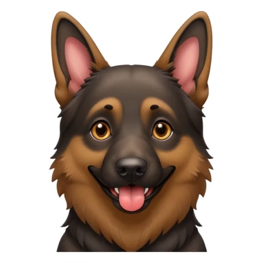 cartoon style dark German Shepherd dog with longer tongue hanging out  sticker
