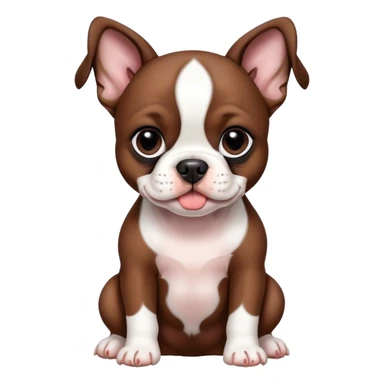 chestnut brown pitbull boston terrier puppies sticker