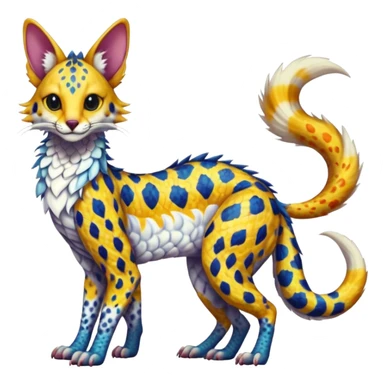 Flurry furry scaly sergal-serval-Trico-Koi-possum-sphynx-mouse-sergal-fusion-animal-hybrid-creature  sticker