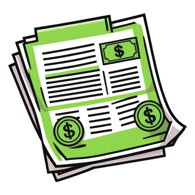 tax document with dollar signs sticker