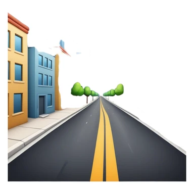 Road in a city with no buildings sticker
