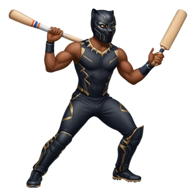 Black Panther in cricket sticker