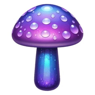 glitter purple mushroom sticker