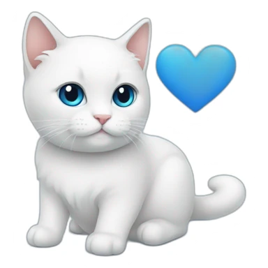 blue love, white love, cat, love symbol sticker
