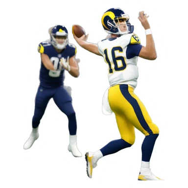 Jared Goff throwing touchdown  sticker