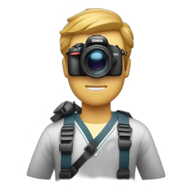 A white guy that is a profesional photographer of sailboats do it with the camera in front of his face ready to make a shot, you can not see his face because the camera is in front sticker