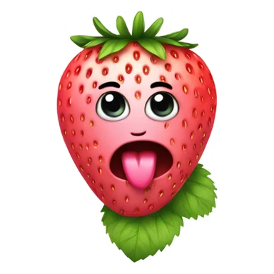 Crying cute strawberry with eyelashes with pink bow on top sticker
