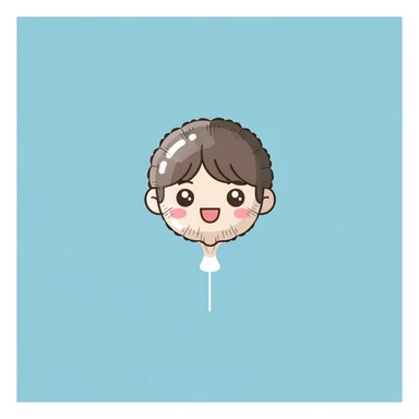 kpop fan balloon, cute, expressive, minimal design sticker
