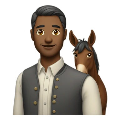 Man with mule cut sticker