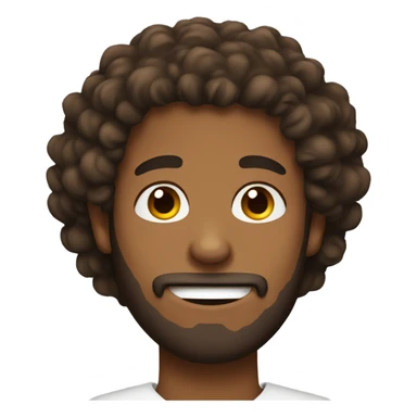Brown skinned guy with beard and curly hair sticker