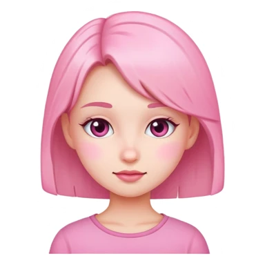 A cute girl wearing pink sticker