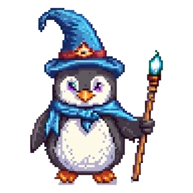 penguin wizard sticker
