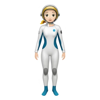 woman diver full body white diver suit
 sticker