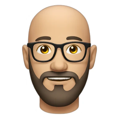 bald beard man with tattoo in glasses sticker