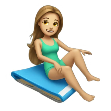 Une fille sur un toboggan de pisine sticker