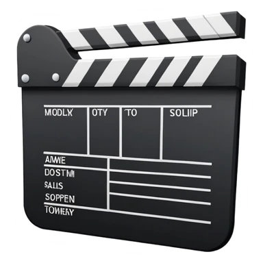 minimalist movie slate with clean lines, one diagonal stripe, geometric rectangular outline sticker