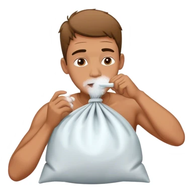 A man snorting a large bag of white powder  sticker