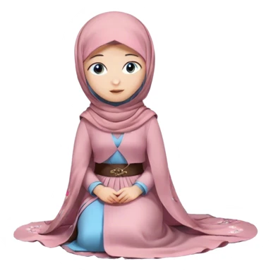 Turkish beautiful finish Konya girl blue eyes with hijab and sakura dress long tailed on the floor  sticker