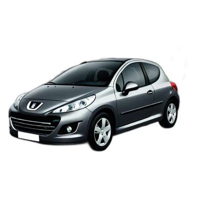 Peugeot 207 dark gray with French license plate AF-610-DX sticker