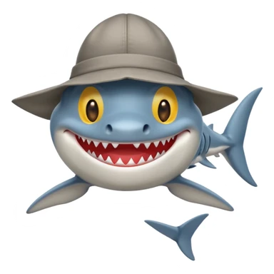 shark wearing a hat sticker
