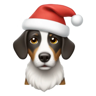 Dog in Santa hat sticker
