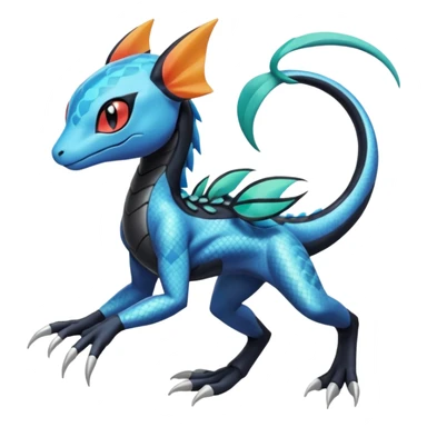 Meloetta-Dewott-Salandit-Nargacuga-Pokémon-Fakémon-fusion-hybrid-creature sticker