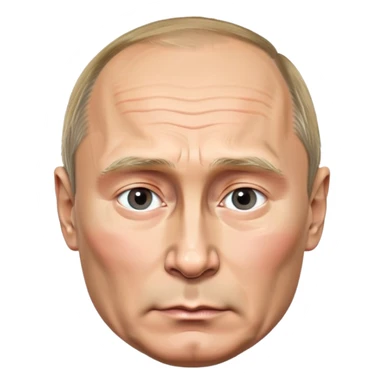 Vladimir Putin, Russian president, with stern expression sticker