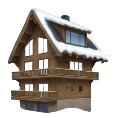 Winter ski chalet sticker