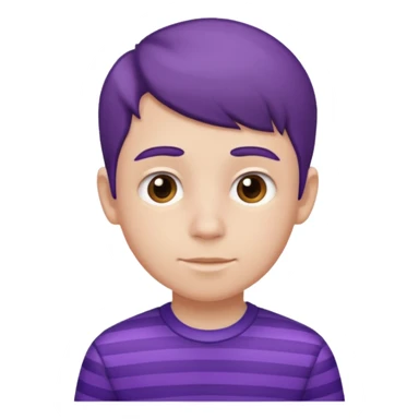 Boy wearing purple striped shirt  sticker