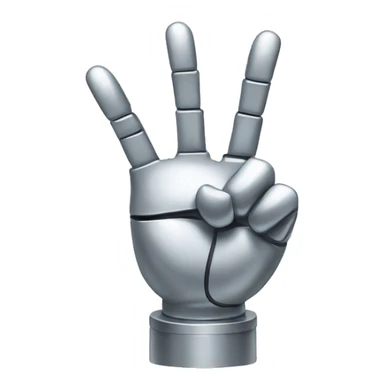 silver robotic peace sign hand sticker
