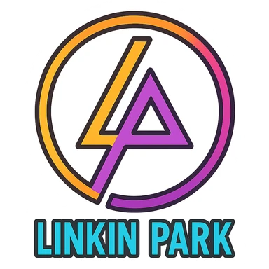 The Linkin Park logo with a gradient outline, color outline icon style sticker
