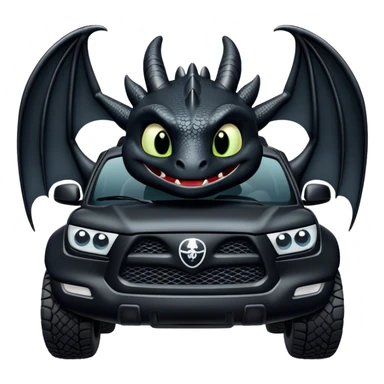 Toothless the dragon as an SUV sticker