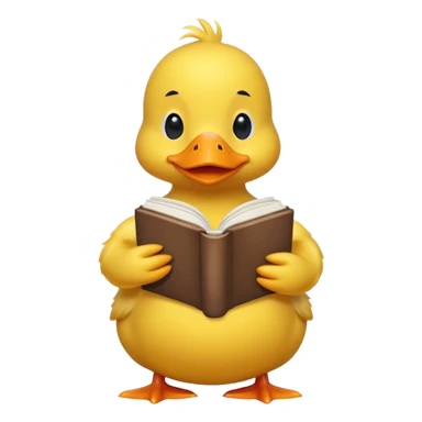 duck holding book sticker