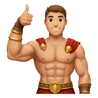 A Muscular Gladiator Arm only showing Thumbs up sticker