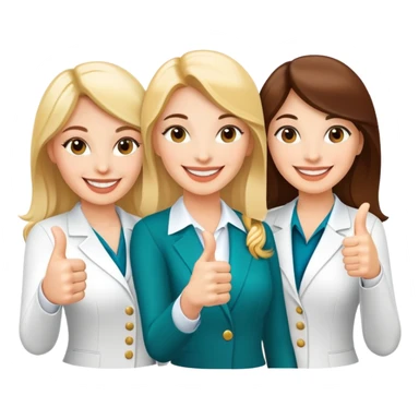 Three lady realtors doing thumbs up sticker