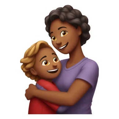Mom hugging son happy valentines day sticker