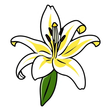 pure white lily flower in bloom sticker