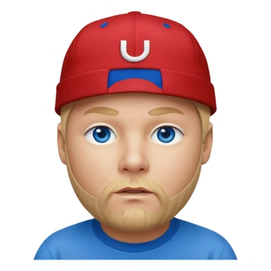 Fred Durst red cap back, blonde hair, blue eyes sticker