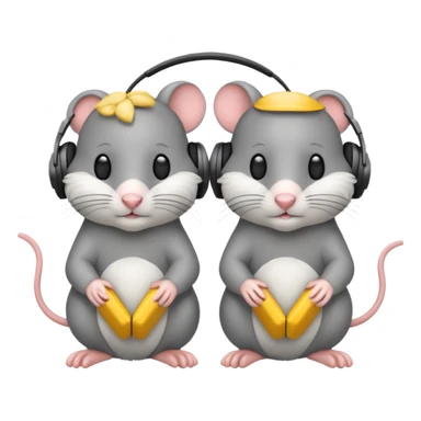 mice wearing headphones sticker