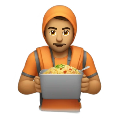 techie coding & eating biryani sticker